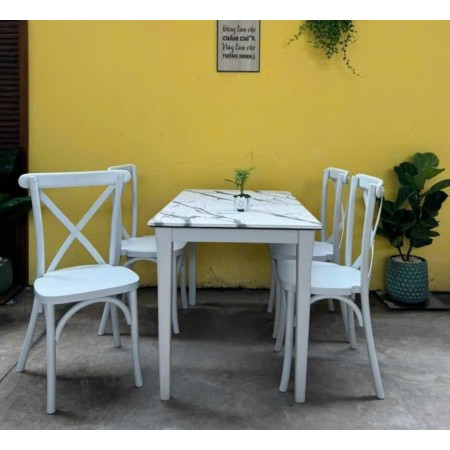 Bistro Dining Sets : Bàn Ăn Mặt Giả Đá 1m2 + 4 Ghế 
